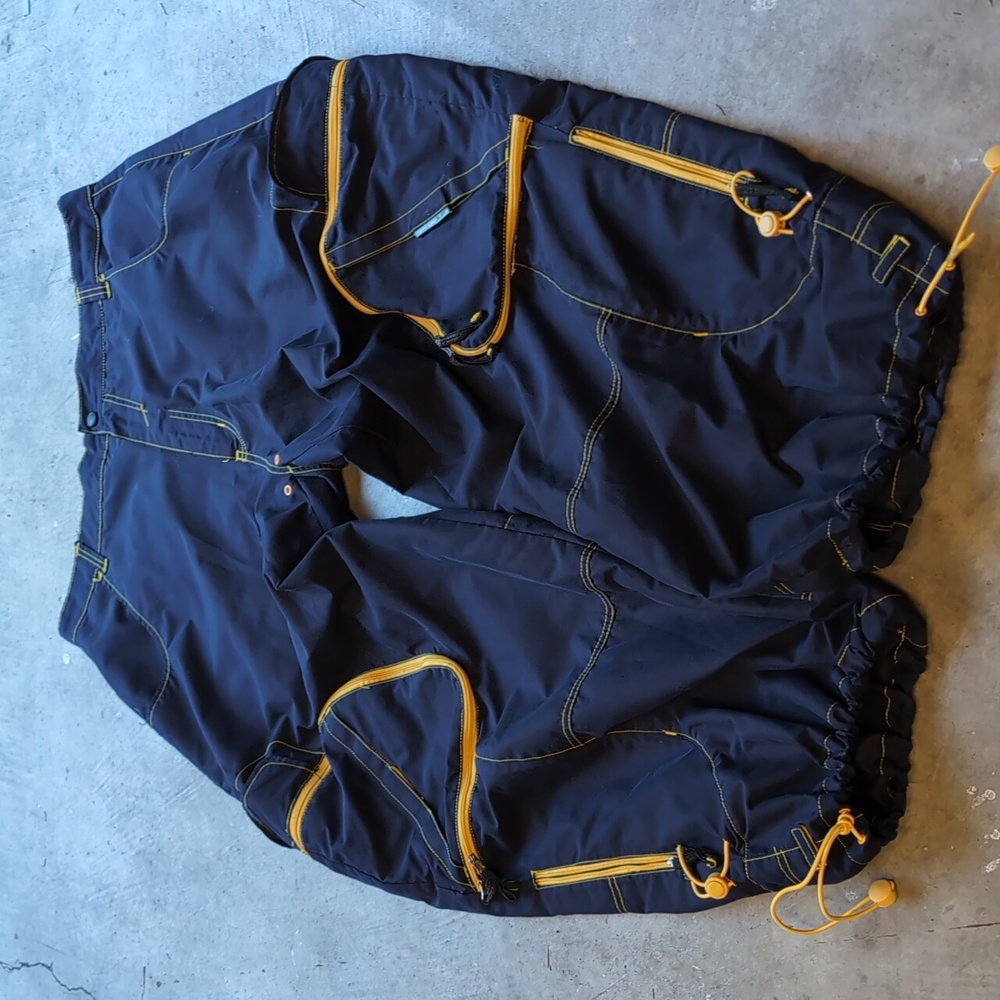 Macgear Vintage Y2K Rave Blue w/ Yellow Detailing Pants Size 42 - Picture 2 of 7